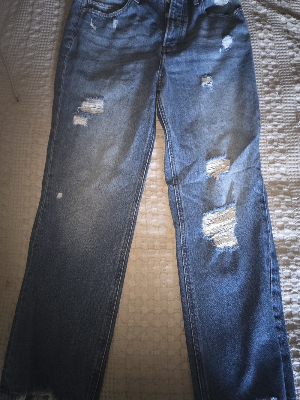 Classic Distressed Women's Blue Jeans
